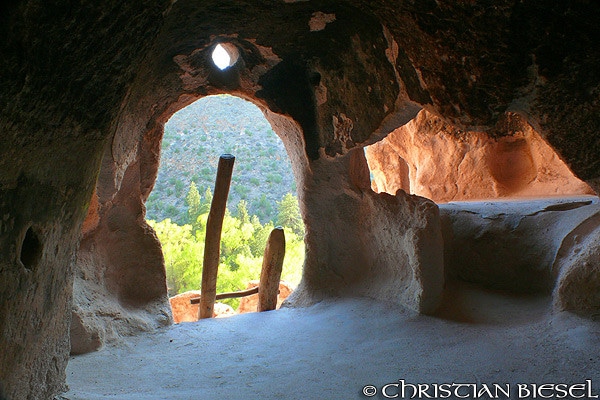 Inside a cliff dwelling, Bandelier National Monument