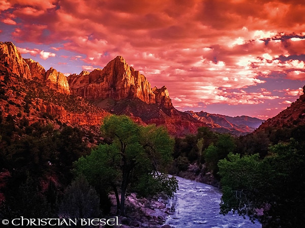 Watchman at sunset, Zion National Park, Utah