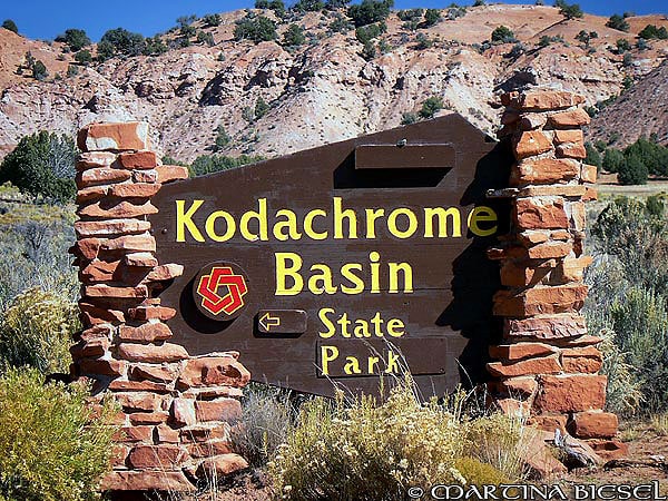 Kodachrome Basin State Park Welcome Sign