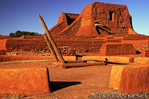 Kiva and Church Ruin in the Pecos National Historical Park, New Mexico