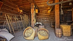 Agricultural equipment in the warehouse
