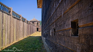 Fort Ross stockade wall and blockhouses