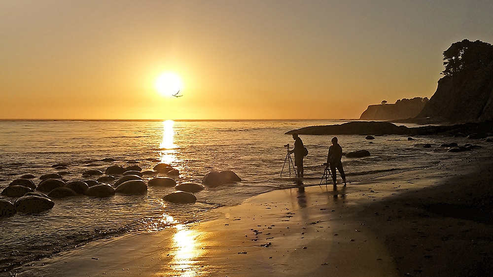 Photographers at Bowling Ball Beach