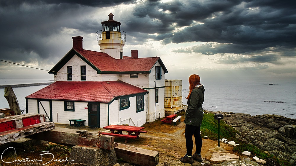 Battery Point Lighthouse in stormy weather