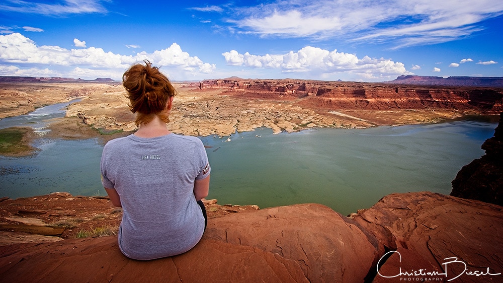 Lisa looks down on the Lake Powell